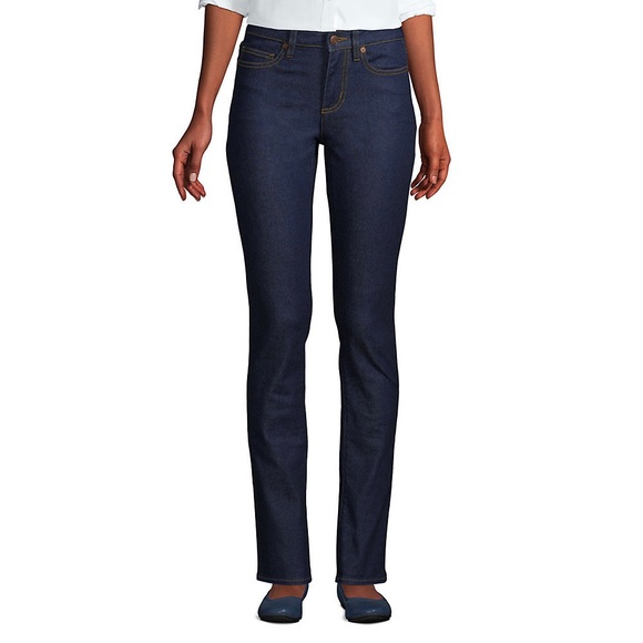 NWOT Women's Tall Mid Rise Straight Leg Blue Jeans - Picture 2 of 4